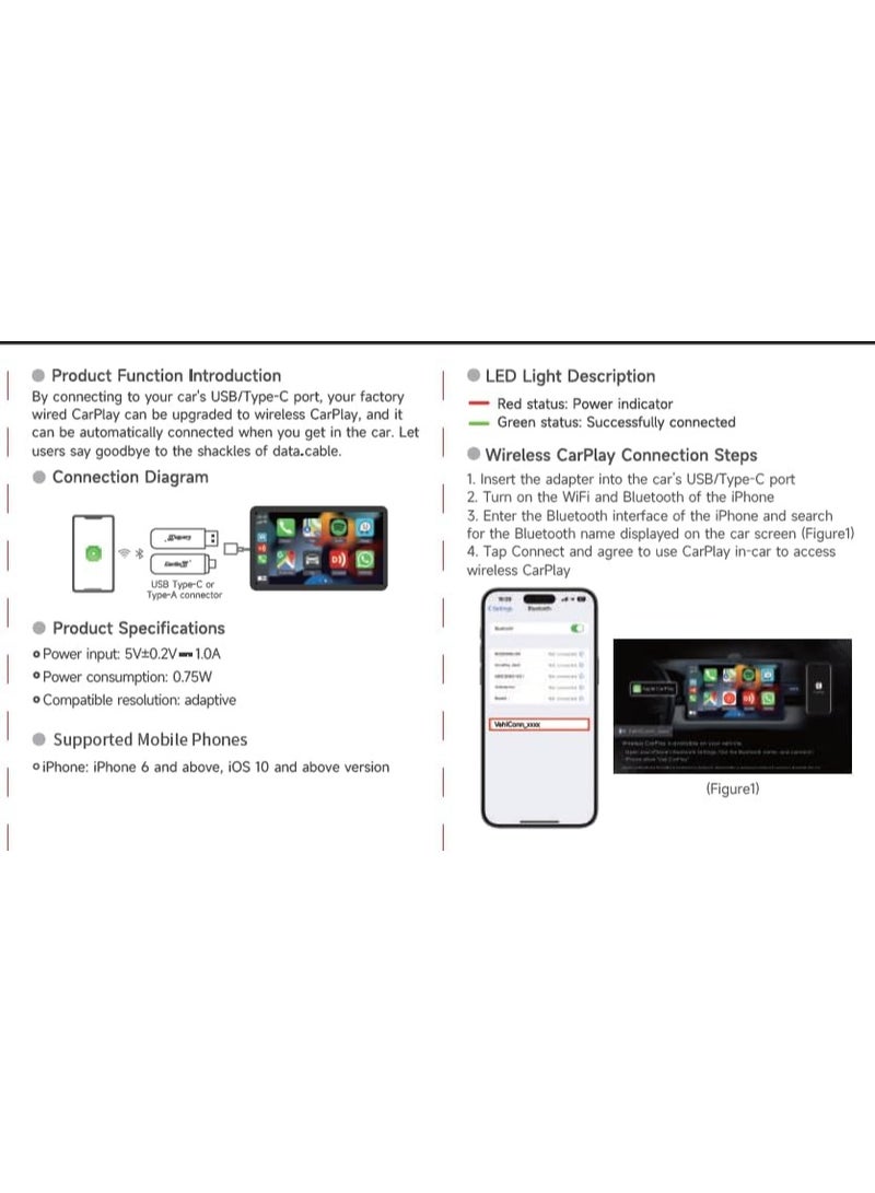 Carlinkit Mini SE Stick Wireless CarPlay Adapter - New Upgraded Compact Design - Support Bluetooth 5.4 & WiFi 6 - Plug & Play Dongle for OEM Wired CarPlay Cars (2015-Now) - Image 2